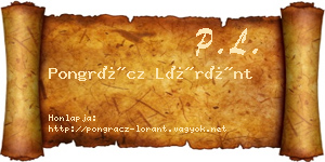 Pongrácz Lóránt névjegykártya